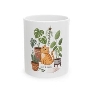 Cats & Plants Ceramic Mug