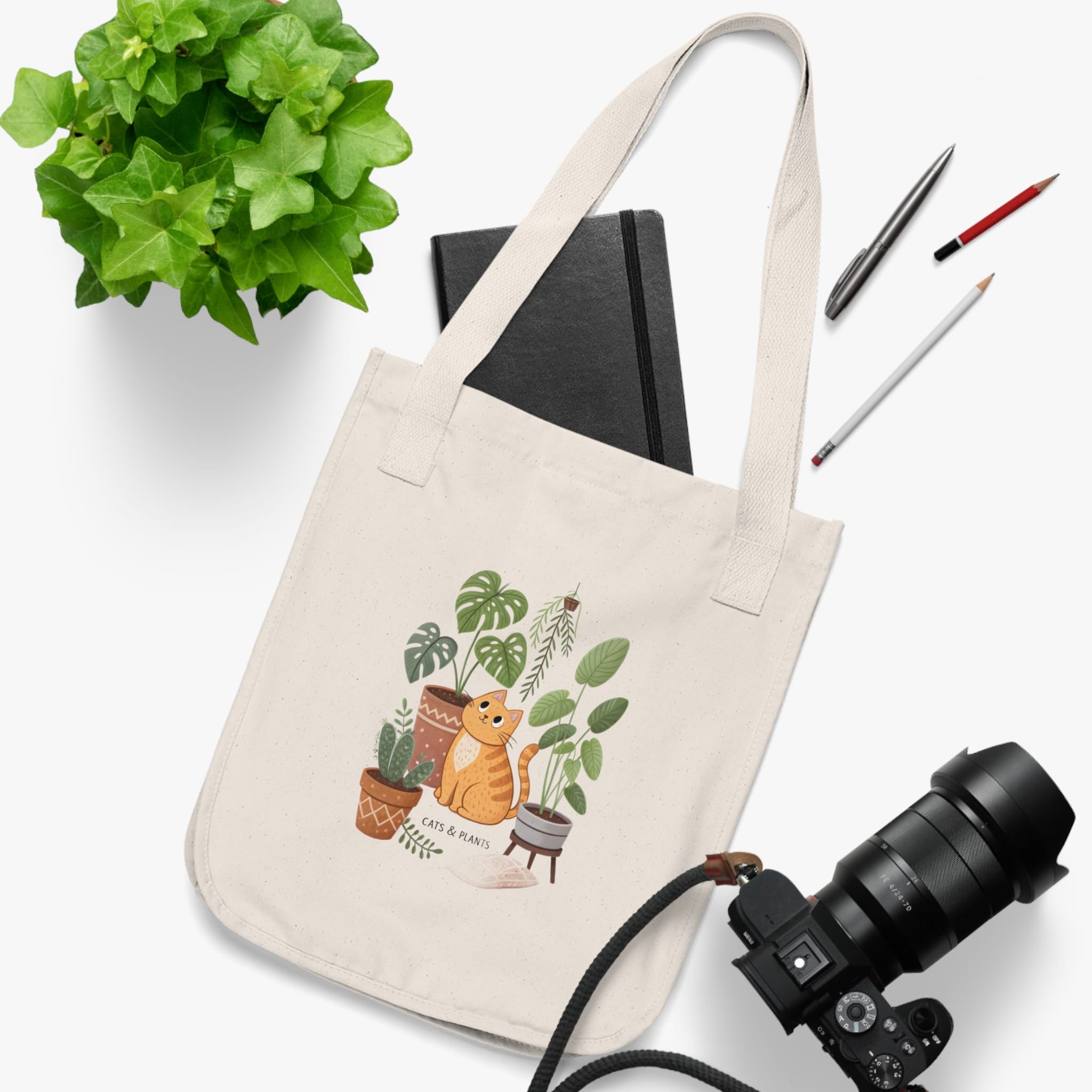Cats & Plants Tote Bag - Image 3